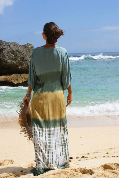 Isla - Bedrucktes Strand-Urlaubs-Bikini-Überwurf-Robe