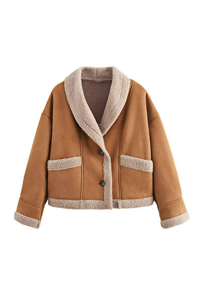 Anna - Fleecejacke mit Kontrastkragen