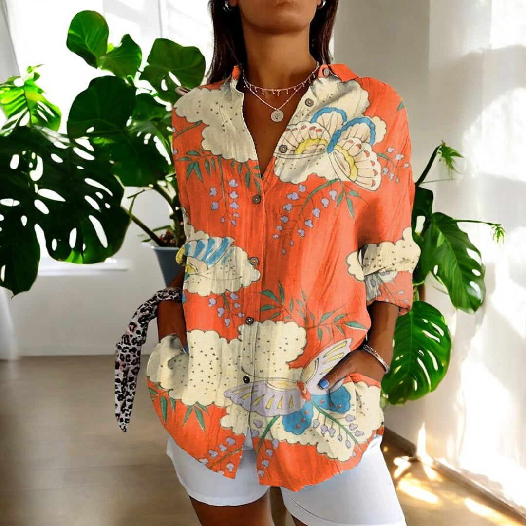 Carla™ - Vintage-Bluse mit Blumendruck