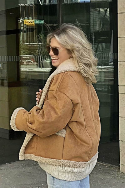 Anna - Fleecejacke mit Kontrastkragen