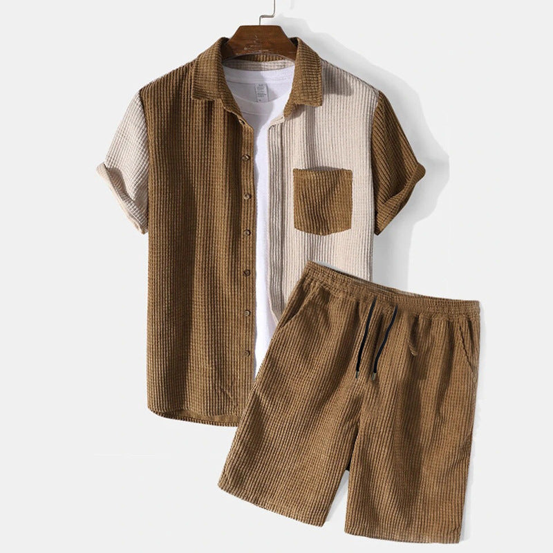 "Cord Brise Mocha" - set estivo da 2 in velluto a coste