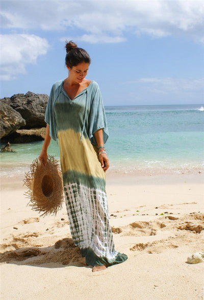 Isla - Bedrucktes Strand-Urlaubs-Bikini-Überwurf-Robe