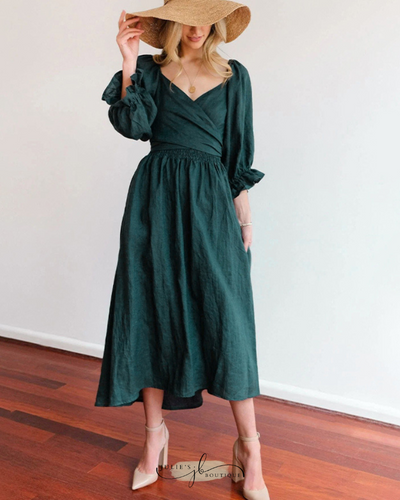 OPHÉLIA™ | ROBE FRANÇAISE À MANCHES VOLANTES