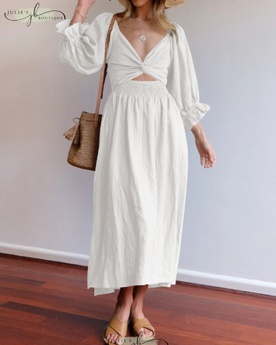 OPHÉLIA™ | ROBE FRANÇAISE À MANCHES VOLANTES