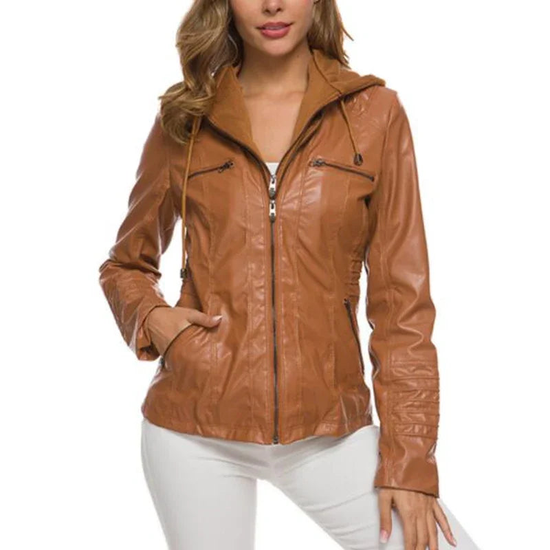 Elody - Elegante Leder-Motorjacke