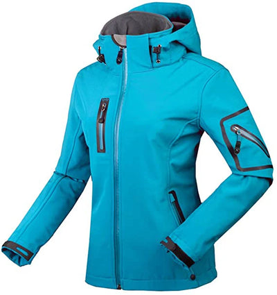 Dorothy - Lange wasserdichte Softshell Wanderjacke - Fleece - abnehmbare Kapuze