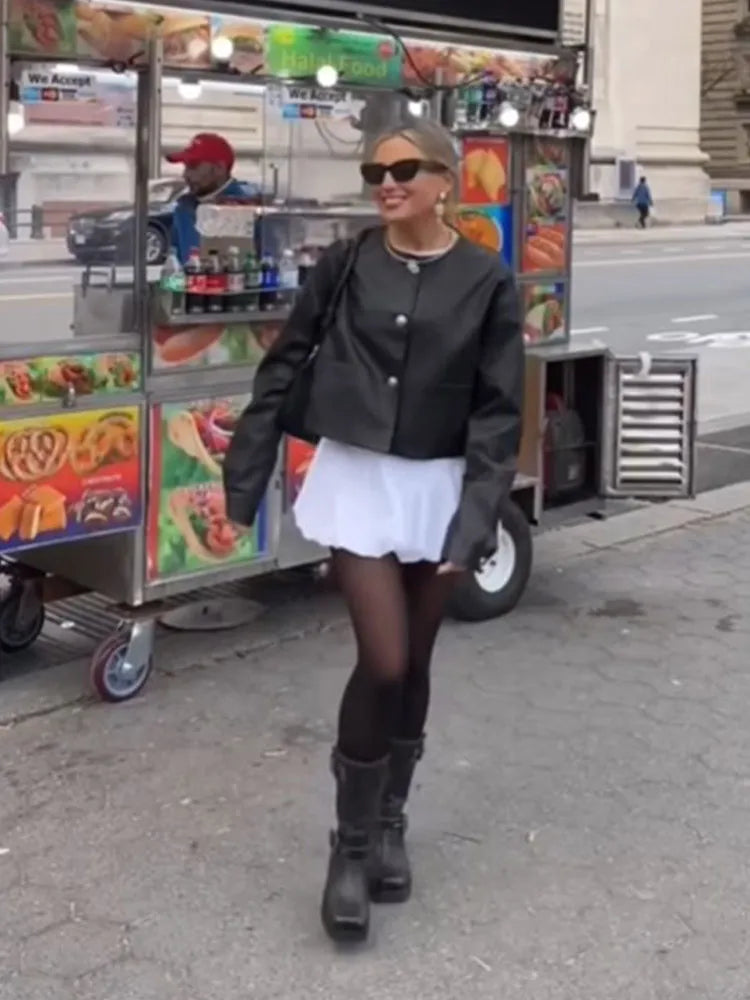 Saya | Mutige Jacke aus veganem Leder
