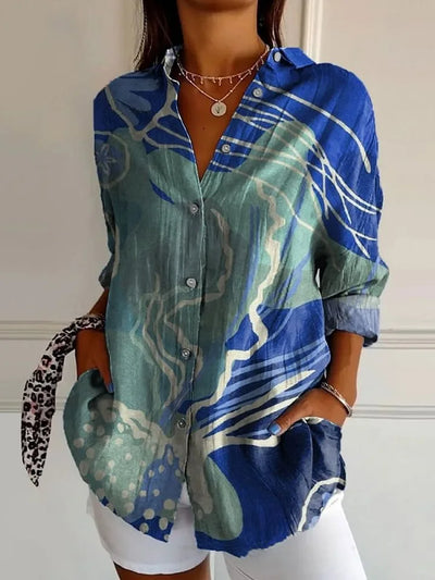 Luna - Lange Bluse mit Blumendruck