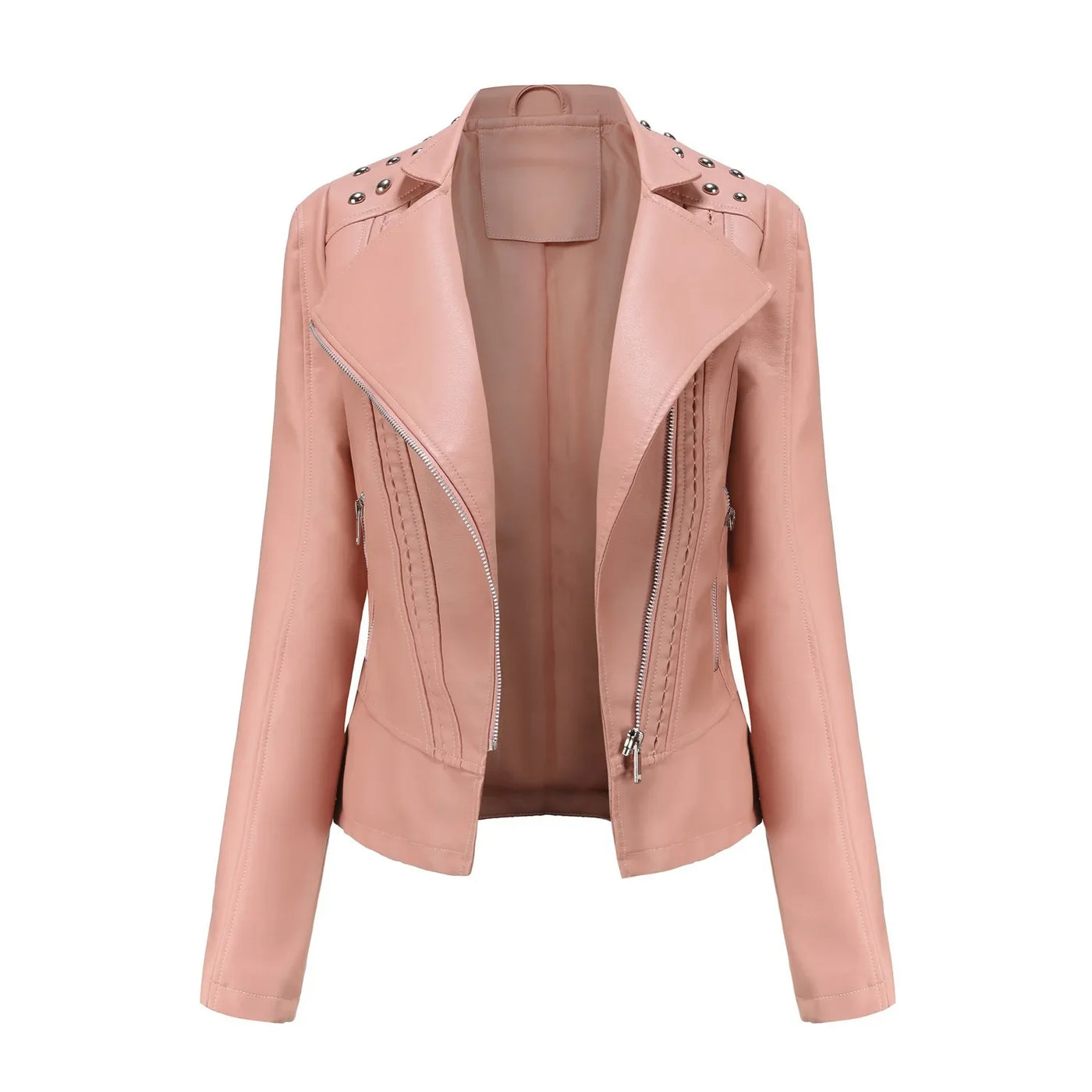 Fiora - Elegante Leder-Motorjacke mit Stutzen