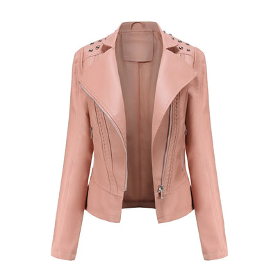 Fiora - Elegante Leder-Motorjacke mit Stutzen