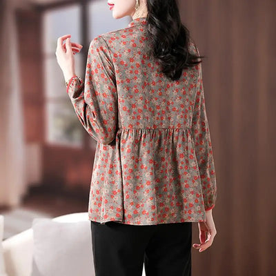 Flora - Vintage Blumen druck Blusen