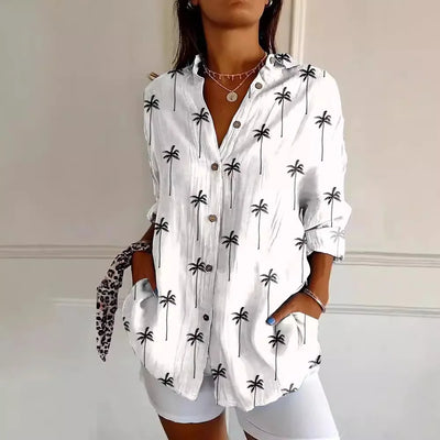 Luna - Lange Bluse mit Blumendruck