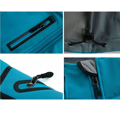 Dorothy - Lange wasserdichte Softshell Wanderjacke - Fleece - abnehmbare Kapuze