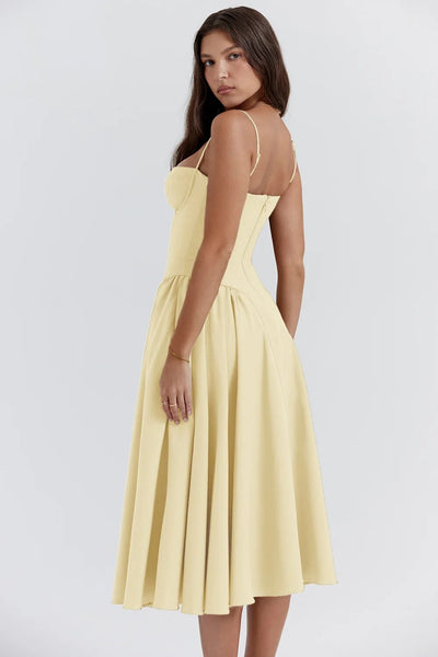 Liana - Ärmelloses Korsett-Midikleid