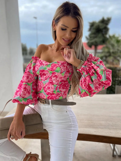 Nina - Böhmische Bluse Entblößte Schultern