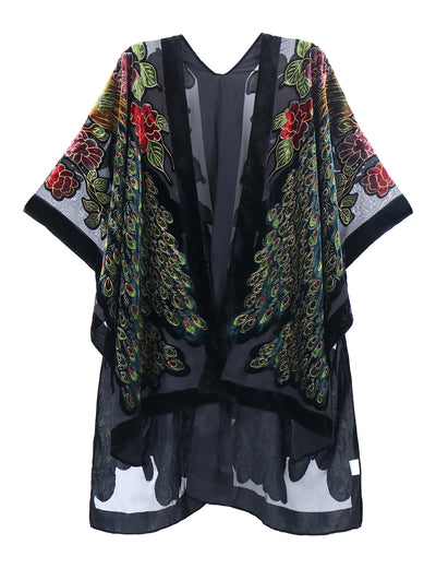 Dunya - Vintage Kimono mit buntem Druck