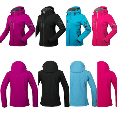 Dorothy - Lange wasserdichte Softshell Wanderjacke - Fleece - abnehmbare Kapuze