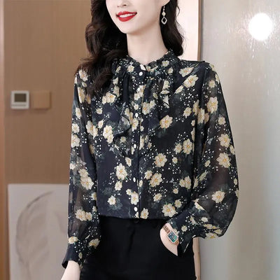 Sara - Vintage Blumen druck Blusen