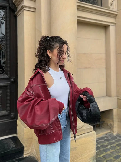 Saya | Mutige Jacke aus veganem Leder