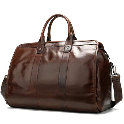 Kasper - Unisex, Vintage-Reisetaschen, Handgepäck, braunes Rindsleder, Reisetaschen mit hoher Kapazität