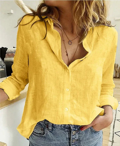 Cerina - Bunte Leinen Bluse