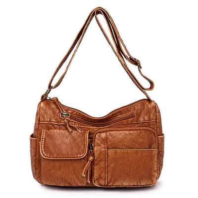 Naya | Vintage Leder Umhängetasche mit mehreren Fächern