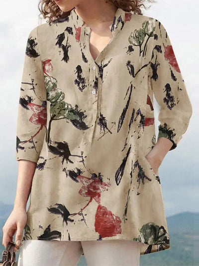 Zana - Vintage Blumen druck Blusen