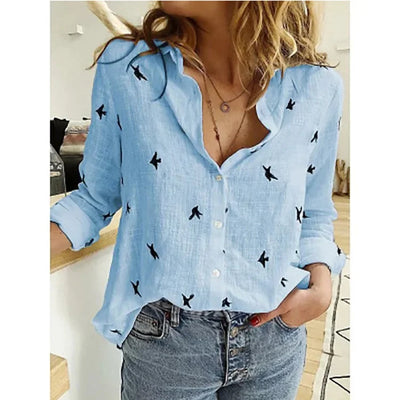 Cerina - Bunte Leinen Bluse