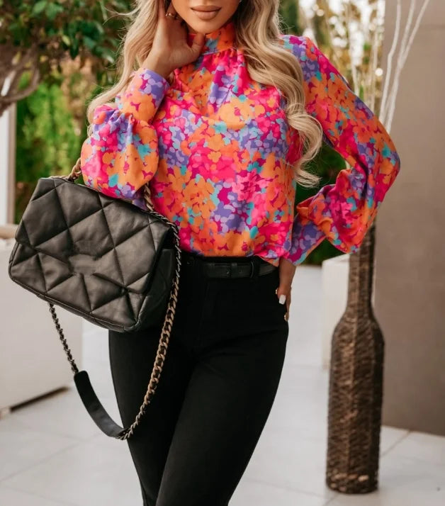 Julia - Elegantes Top mit blumendruck