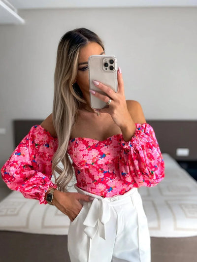 Nina - Böhmische Bluse Entblößte Schultern