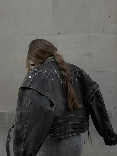 Haley | Vintage vegan Lederjacke
