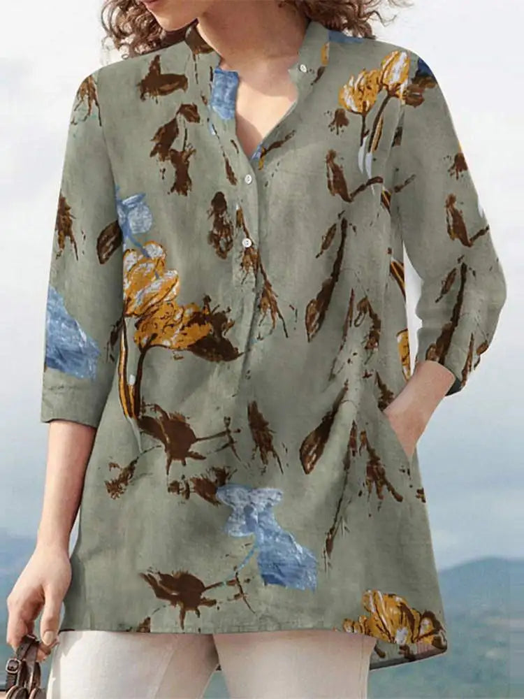 Zana - Vintage Blumen druck Blusen