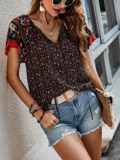 Amelia - Elegantes Top Mit blumendruck