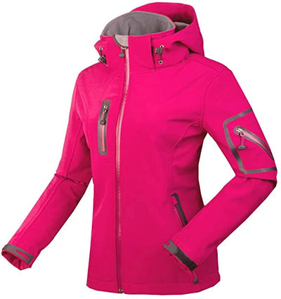 Dorothy - Lange wasserdichte Softshell Wanderjacke - Fleece - abnehmbare Kapuze