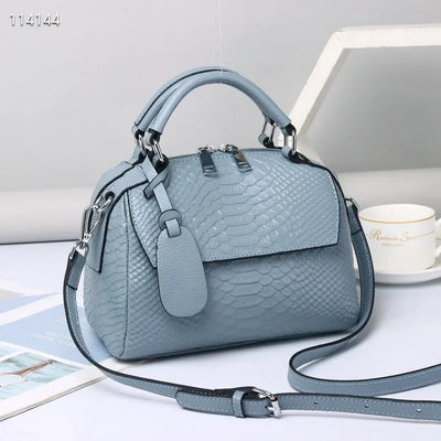 Ellen | Elegante Lederhandtasche mit Krokodilmotiv