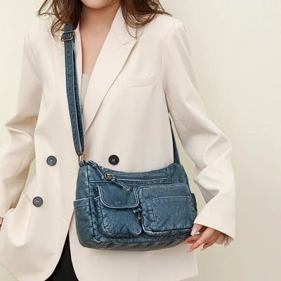 Naya | Vintage Leder Umhängetasche mit mehreren Fächern