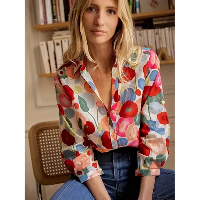 Paula - Elegantes Top mit blumendruck