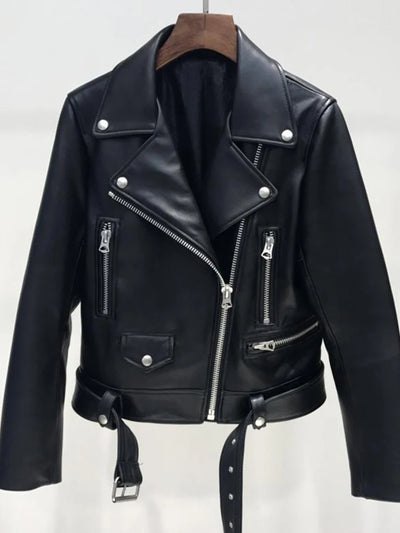 Bonita - Damen Lederjacke mit Reißverschlüssen