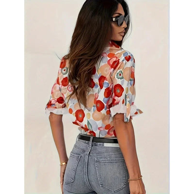 Paula - Elegantes Top mit blumendruck