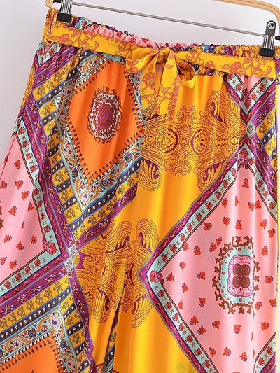 Estelle - Vintage Boho Hose Mit Blumendrück