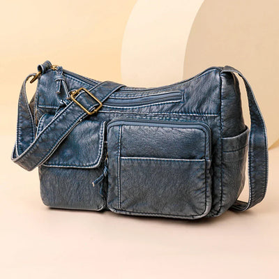 Naya | Vintage Leder Umhängetasche mit mehreren Fächern