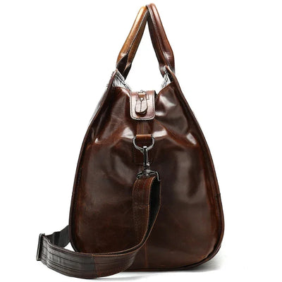 Kasper - Unisex, Vintage-Reisetaschen, Handgepäck, braunes Rindsleder, Reisetaschen mit hoher Kapazität