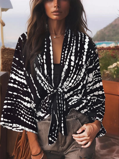 Dina - Vintage Kimono mit buntem Druck