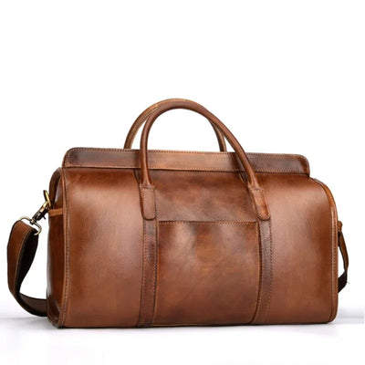 Kasper - Unisex, Vintage-Reisetaschen, Handgepäck, braunes Rindsleder, Reisetaschen mit hoher Kapazität