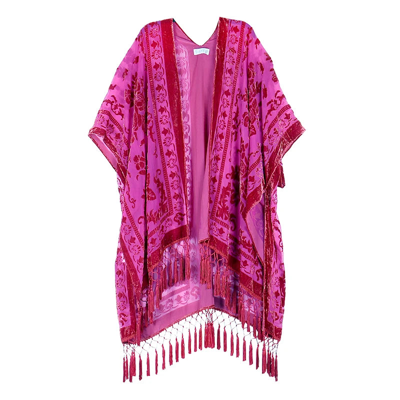 Dunya - Vintage Kimono mit buntem Druck