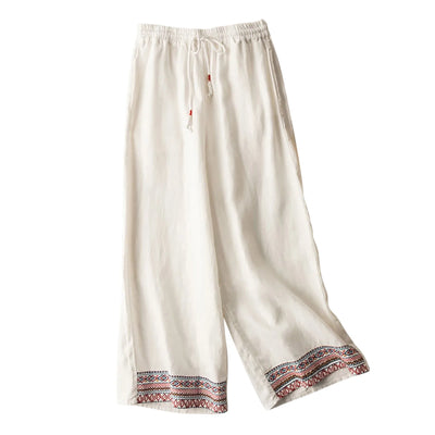 Wera - Vintage Baumwolle Leinen Boho Hose