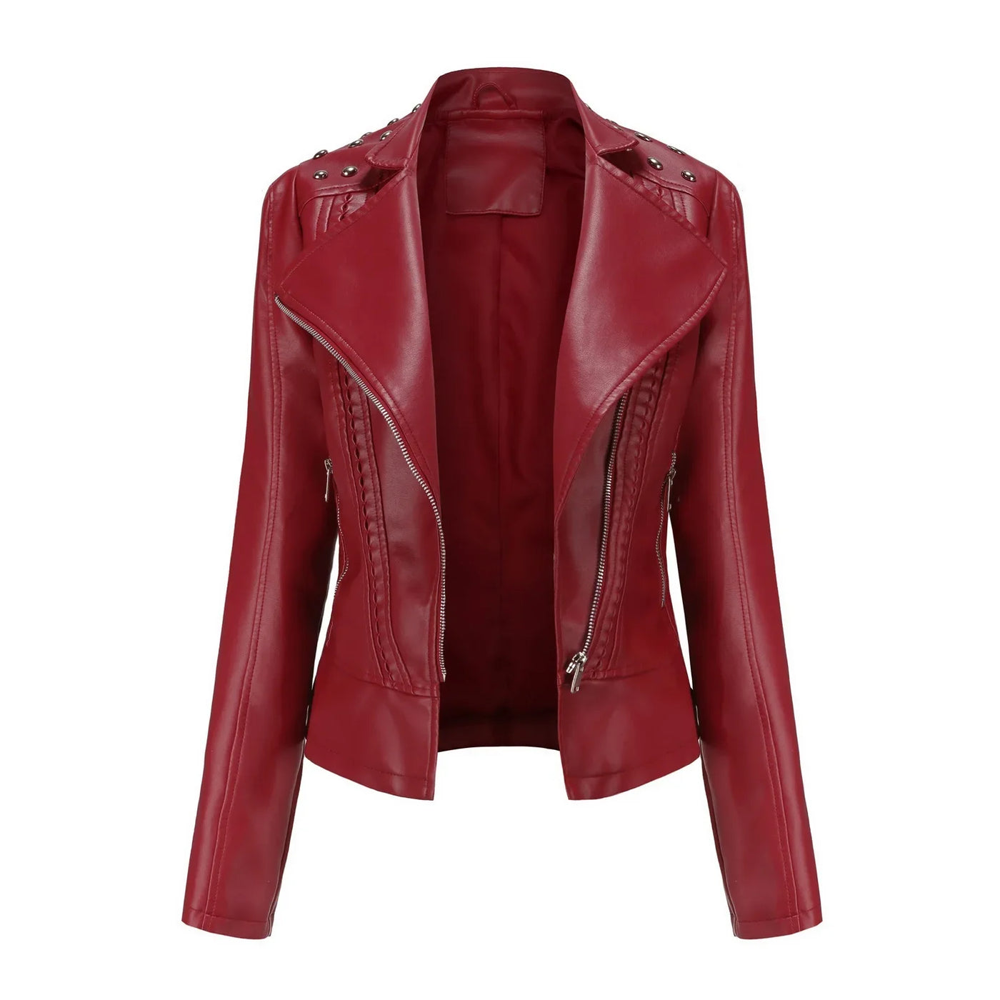 Fiora - Elegante Leder-Motorjacke mit Stutzen