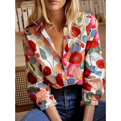 Paula - Elegantes Top mit blumendruck