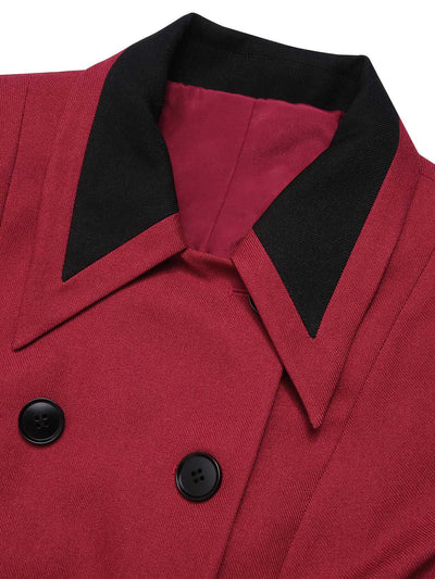 Roter 1950er doppeltem Revers Reversmantel