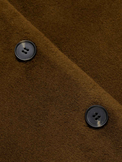 Braun 1940er Pelzkragen & Gürtel Mantel